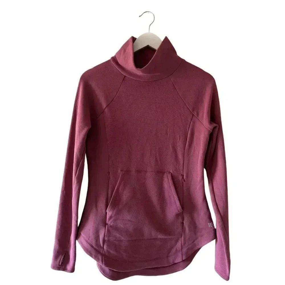 Title Nine Most Wanted Pullover Purple Solid Turtleneck Sweatshirt SZ XS #2280